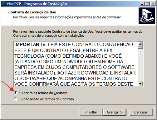 Contrato de licenciamento do MiniPCP