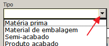Seleção de tipos