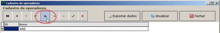 Menu de operadores