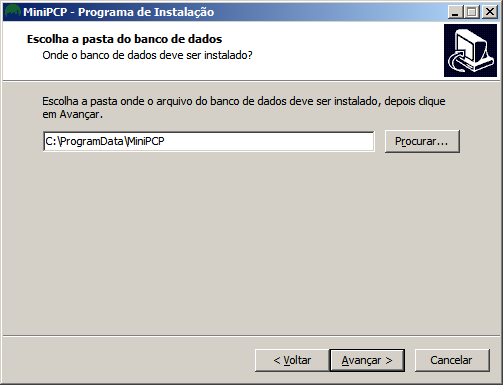 Pasta para instalação do banco de dados